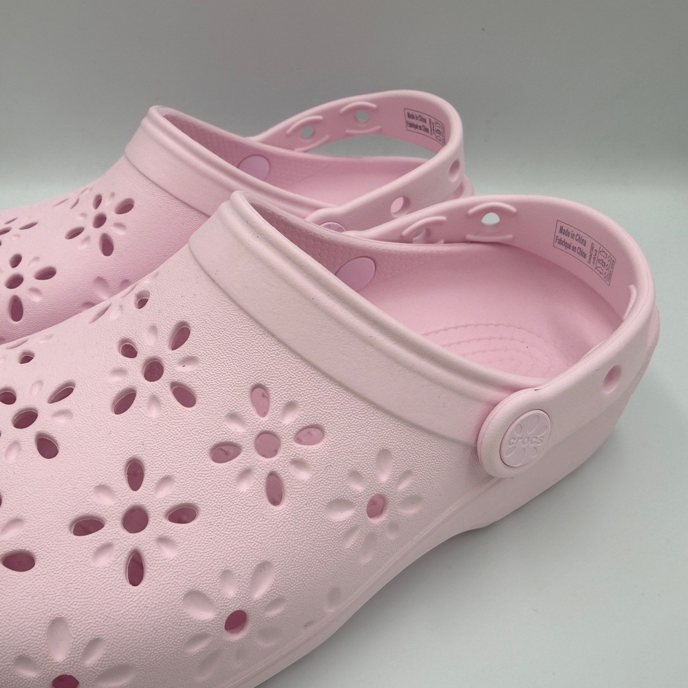 Crocs Classic Floral Cut Out Clog M4/W6 Pink 210927-6ZW **NEW** - Picture 4 of 15